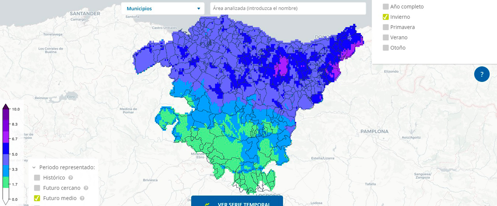 Ihobe publica un visor de escenarios climáticos que posibilita analizar el impacto del calentamiento global en el País Vasco